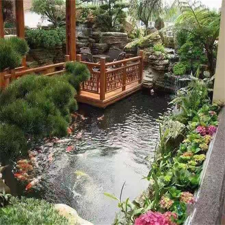 高邑大型庭院假山鱼池景观设计